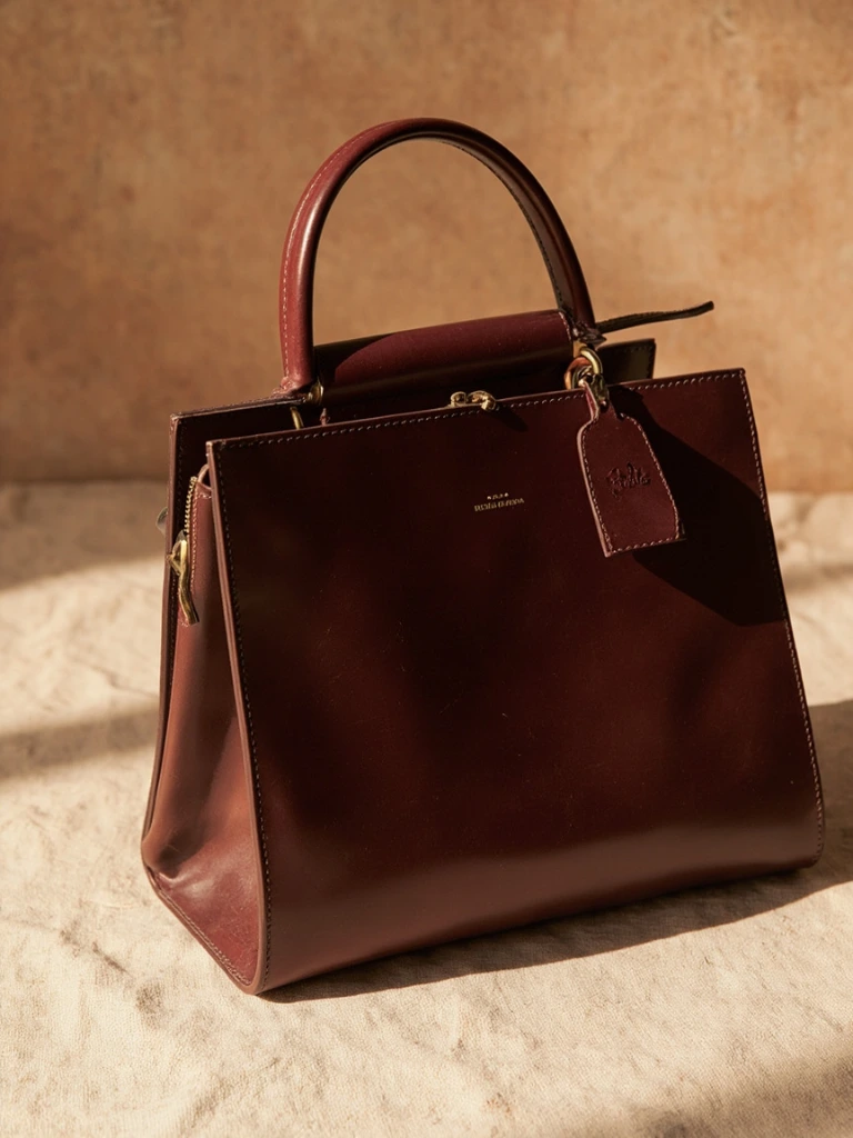 Modello 01 — structured handbag in vegetable-tanned leather