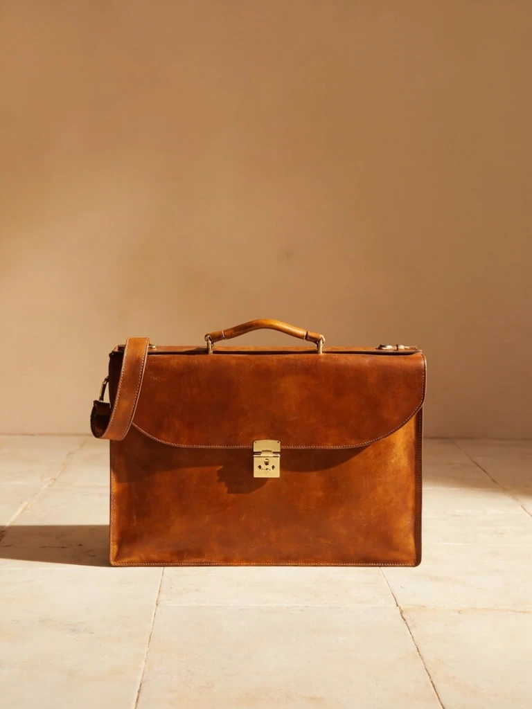 Modello 62 — slim leather briefcase